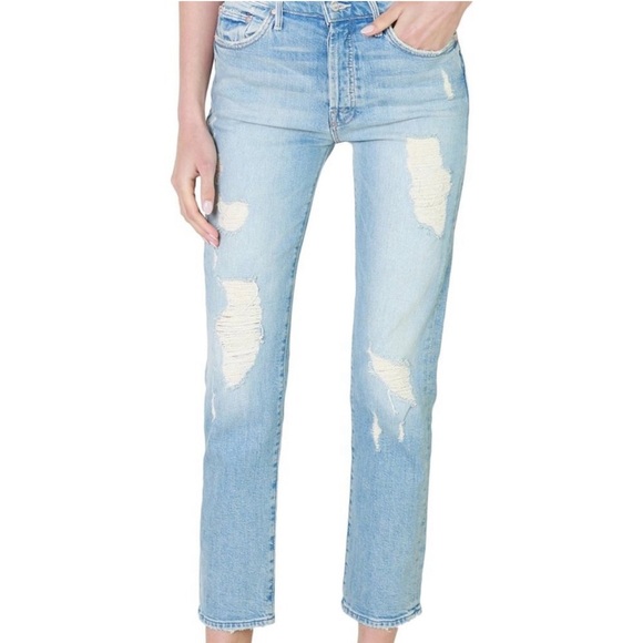 Mother Denim The Trickster Ankle Straight Leg Jean in An Icy Confession Size 26 - Picture 2 of 14